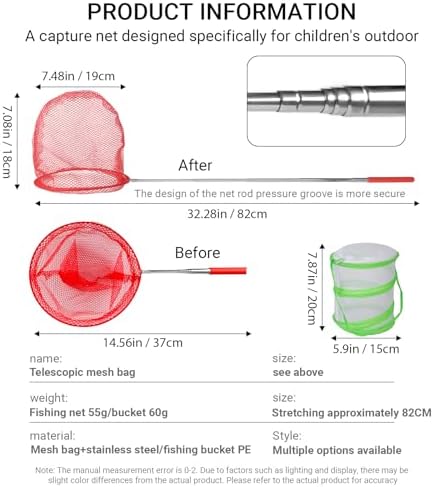 3 Pack Kids Telescopic Butterfly Fishing Net Set Extendable Anti Slip Bug Catching Kit with Box Cage Stickers Outdoor Toys - Image 6