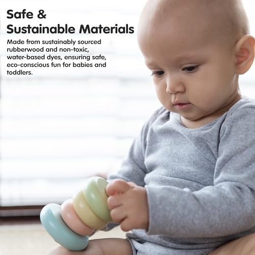 PlanToys® First Stacking Ring Wooden Montessori Baby Toddler Learning Toy - Image 5