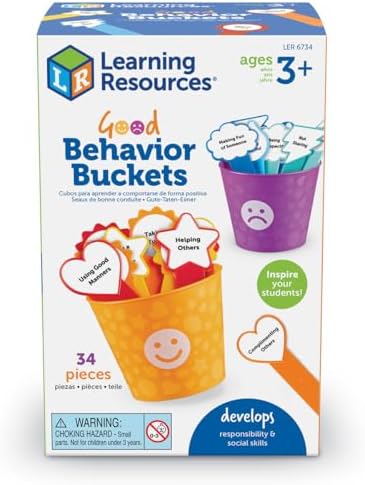 Learning Resources Good Behavior Buckets - Montessori Toys, Calm Down Corner Supplies, Social Emotional Learning Skills Games, Behavior Management Classroom Tools, Fine Motor Preschool, Kids Gifts by LearningResources