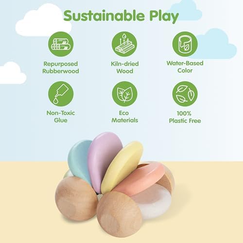 PlanToys® Wooden Baby Push Car Montessori Infant Sensory Toy 6+ Months - Image 3