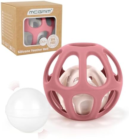 MCGMITT Sensory Balls for Baby, Easy Grasp Food Grade Stretchy Silicone Baby Teether Ball for 0-6 6-12 Months, BPA-Free Montessori Chew Toy, Newborn Infant Learning Developmental Toys Gift by MCGMITT