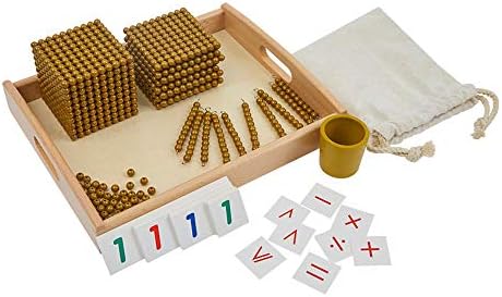 Kghios Montessori Golden Beads and Cards Math Toys Materials for Toddlers by Kghios