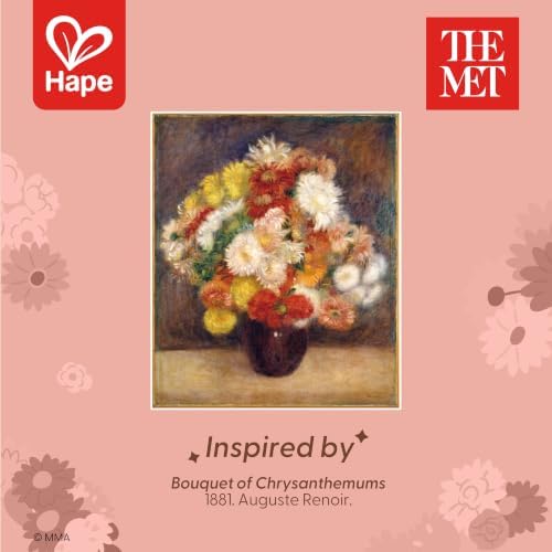 Hape x The Met Artful Flowers Rattle Trio Set – 3-Piece Baby Sensory Toy Set with Teether, Wood & Elastic Flower Rattles, Ages 6–18M - Image 6