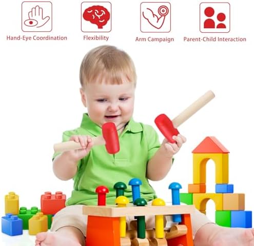 3pcs Toy Hammer Simulation Wooden Hammers Plastic Toddler Hammer SmallPortable Kids Maintenance Tools Toys Pretend Fake Mallet Hammers for Boys Girls - Image 5