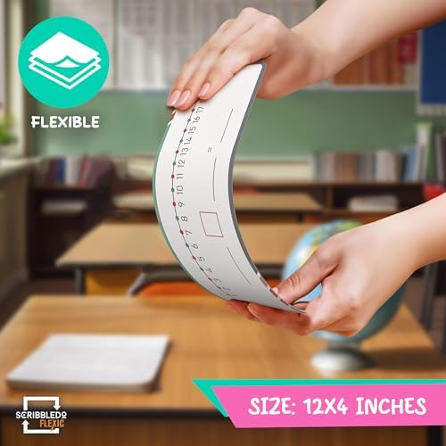 Scribbledo Dry Erase Number Line for Students Grades K2-K3, 10 Pack Double-Sided 0-20 and Open Number Line Layouts for Hands-On Elementary Math Practice, Classroom, Homeschool and Tutoring 4x12 Inch - Image 5