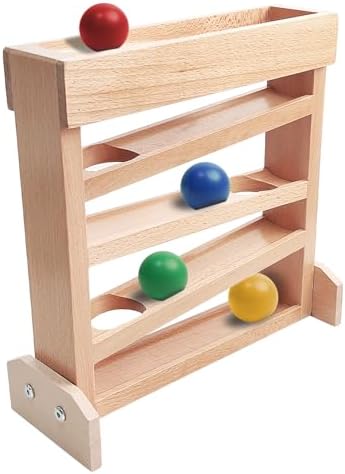 Montessori Ball Drop Toy for 2 3 Year Old, Wooden Ball Drop Toy Wooden Ball Tower for Toddlers, Pound a Ball for Toddlers Early Childhood Education Visual Tracking for Boys Girls Gift by VIESMUMU