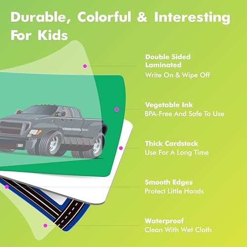 Hebayy Truck Matching Game, 72 PCS Traffic Memory Matching Cards for Toddlers 36 Pairs Transportation Memory Cards Educational Toys for Preschool Boys & Girls 4 5 6 Years Old - Image 2