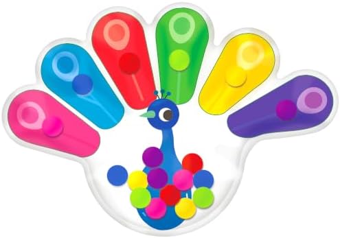 1PC Peacock Color Sorting Toys for Toddlers, Fine Motor Skills Toys, Squeeze Sensory Fidget Toy, Montessori Toy for Preschool Learning Activities, Christmas Stocking Stuffer for Kids by UIIOPJIOM