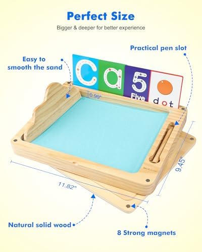 Sand Tray for Classroom - Montessori Sand Writing Trays with Lid - Image 6
