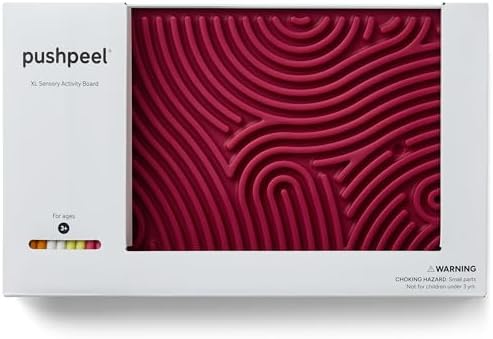 Pushpeel XL Sensory Activity Board – Expandable Silicone Fidget Toy for Stress, Anxiety, ADHD & Autism – Modular, Silent, No Mess - Berry - Image 3