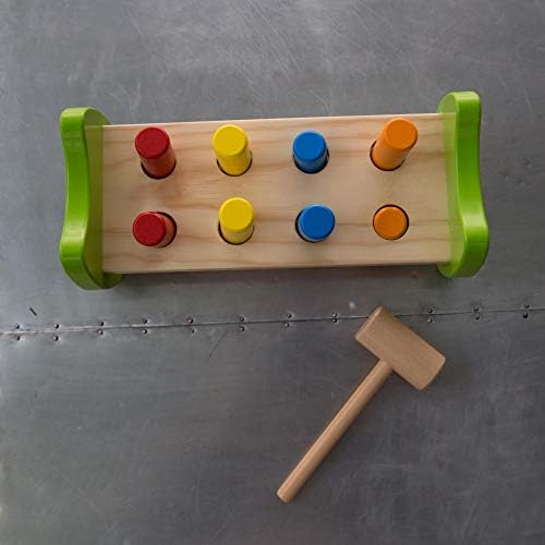 Fat Brain Toys Pound & Tap Hammer Bench - Wooden Fine Motor Skill Toy for Toddlers - Image 4