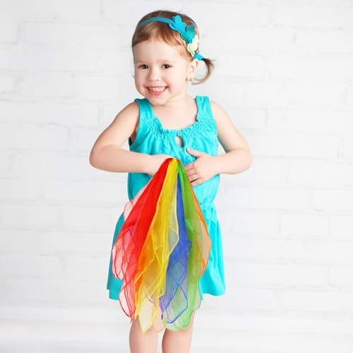 Midelong 6 Pcs Square Dance Scarves, 24 Inch Juggling Scarves for Magic Trick & Performance, 6 Colors - Image 5