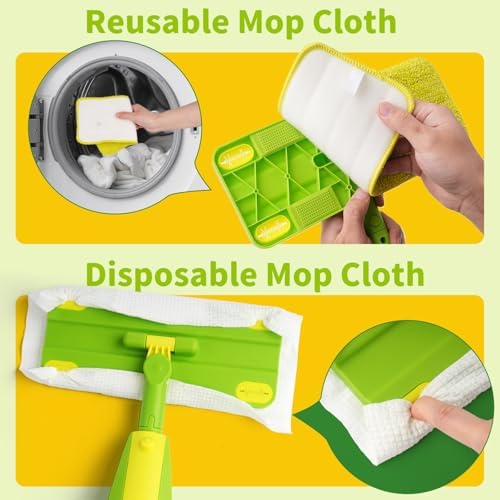 Kids Spray Mop,Toddler Mop Cleaning Set, Real Working Mini Mop & Kids Broom Dustpan Set, Housekeeping Pretend Play Toy, Montessori Kid Cleaning Toy Set Includes Organizer Clip -Green - Image 4