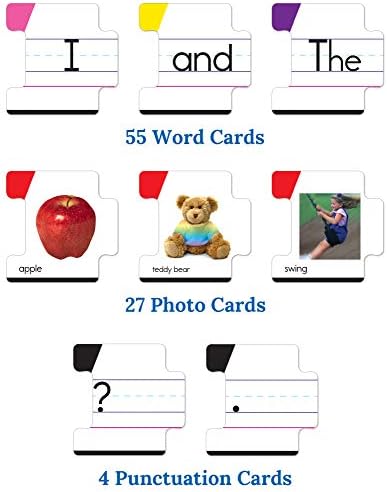Key Education Sentence Building Game, Phonics Puzzles Grammar Flashcard Set - Image 2