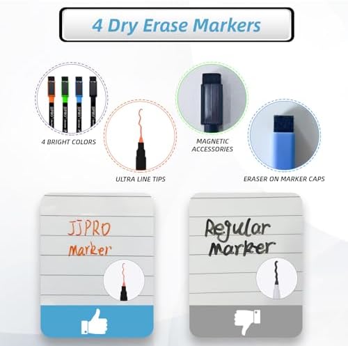 JJPRO Magnetic Chore Chart and Monthly Calendar Set for Fridge - Dry Erase Chore Board for Multiple Kids,Monthly Calendar, Behavior Chart for Multiple Kids,4 Extra Fine Tips Markers Included! - Image 5