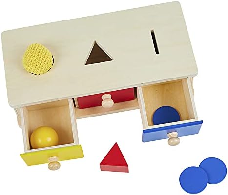 Montessori Box with Bins Coin Object Permanence and Drawer Infant & Toddler - Image 5