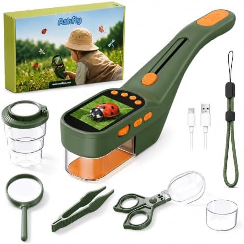 Ashfly Bug Catcher Kit for Kids, Handheld Microscope for Kids with Screen by Ashfly