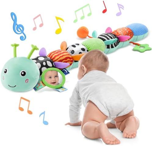 AWOTOY Baby Sensory Toys Music Caterpillar Plush Infant Toys 0 6 12 Months by AWOTOY