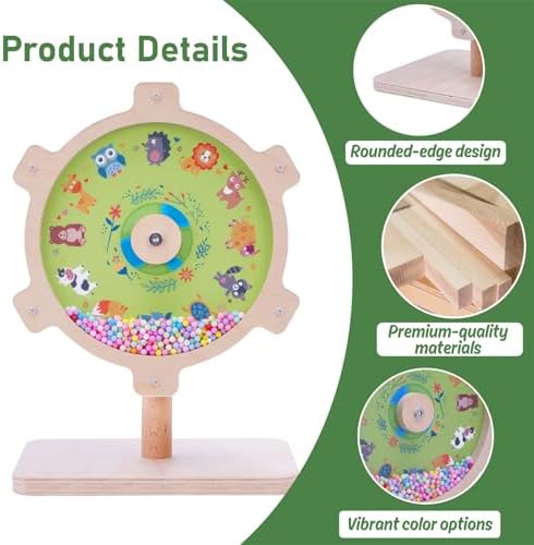 Spinning Activity Drum Toy with Sound, Montessori Wooden Sensory Toy for Babies, Perfect Birthday & Party Gift for 6-18 Months+ - Image 2