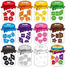 12 Pieces Magnetic Color Sorting Toys, 60 Color & Shape Magnets, Early Educational Sorting Set for Refrigerator Whiteboard Baby Toddlers Kids by SpriteGru