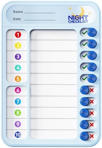 Chore Chart for Kids ADHD Tools to Do List Checklist Magnetic Planning Board with Sliders, Visual Schedule Board with Dry Erase Sheets, Sticker, Marker, Routine Chart for Kids - Blue by Home
