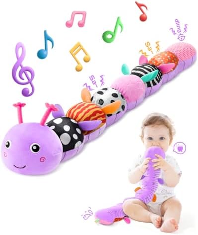 AWOTOY Baby Toys 6-12 Months Music Caterpillar Stuffed Animals Infant Toys by AWOTOY