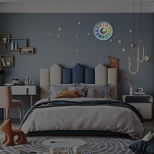 Learning Clock for Kids, Glow in The Dark Wall Clock for Bedroom, 12 Inch Silent Night Light Kids Wall Clock, Colorful Illuminated Telling Time Teaching Clock,Kids Room Decor (Illuminated Ice Blue) - Image 5