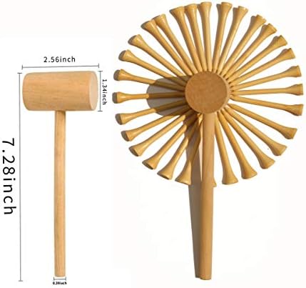 Hammering and Pounding Toys for Kids Include 1 Wood Hammer and 30 Bamboo Nails Improve Fine Motor Skills Friendly Natural Wooden Educational Montessori Toy for Childs DIY Birthday Gift for 4+ - Image 7
