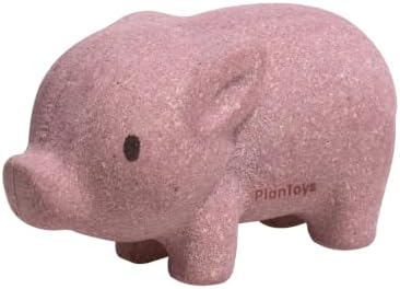 PlanToys® Wooden Pig Montessori Kids Farm Animal Figurine Creative Play Toy by PlanToys