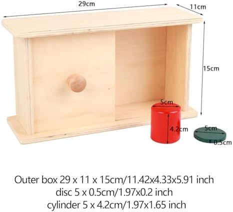 Milageto Montessori Imbucare Box, Object Permanent Box, Wooden Matching Box, Color Shape Sorting for Kids Baby, Wood Sliding lid - Image 4