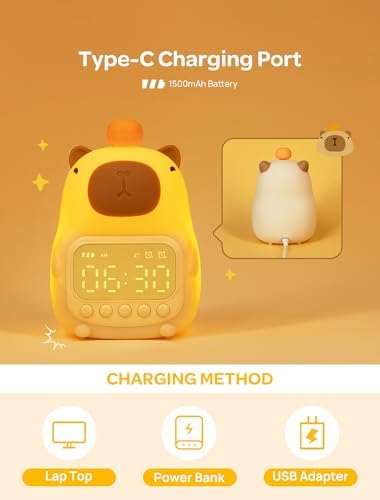 MASHI Capybara Alarm Clock for Kids,ok to Wake,Toddler Sleep Clock - Image 6