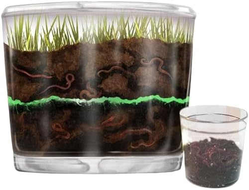 Worm Farm for Kids Kit with 20 Live Composting Worms, All-in-One Bundle by NatureGiftStore