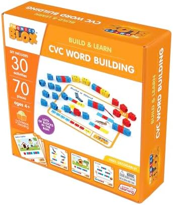 Junior Learning Rainbow Phonics Blox - 30 CVC Word Building Cards & Blocks - Image 7