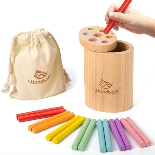 Montessori Sorting Sticks Toy, Wooden Sensory Toy for Toddlers Ages 1-3 by Woodtoe