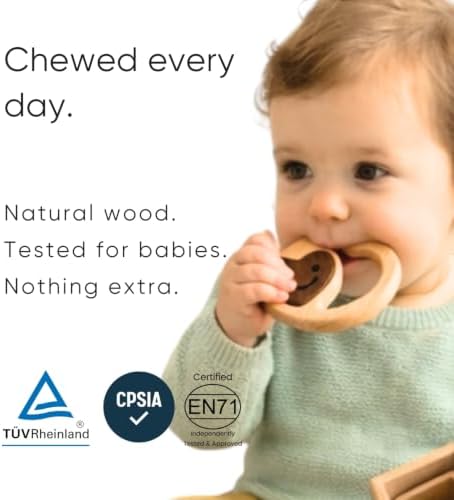 HippoToys Baby Teether Toys,Natural Wood Teething Toy for Babies 3-6 Months - Image 5