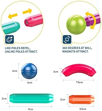 Ferthor Fun Learning Boys Girls Toys Age 4-5,Magnetic Blocks Magnet Toys for Toddlers 1-3,Magnetic Balls and Rods Set Educational Magnet Building Blocks,Kids Toys for 3+ Year Old Gifts(25pcs) - Image 4