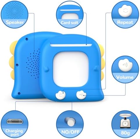 Kidzdo 520 Words Talking Flash Cards, Birthday Gifts for 3 4 5 6 Year Old Boys, Early Education Learning Toys, Blue - Image 6