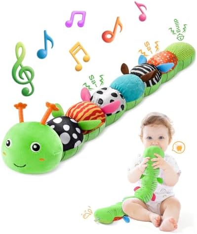 AWOTOY Baby Toys 6-12 Months Music Caterpillar Stuffed Animals Infant Toys by AWOTOY