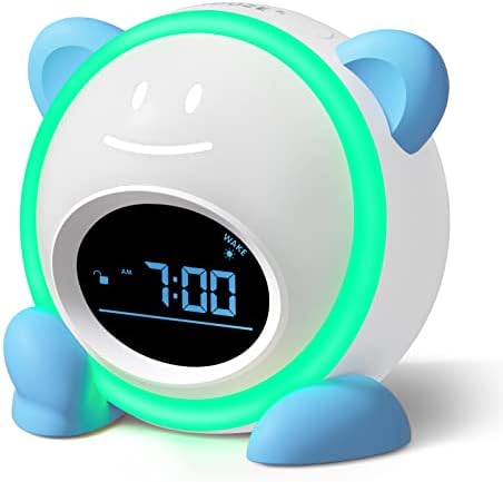 OK to Wake Clock for Kids, Sleep Training Clock with Night Light and Sound Machine, Kids Alarm Clock for Bedrooms (Blue) by Windflyer