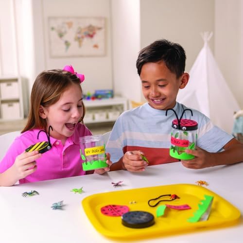 Fun Express Bug Catcher Kit for Kids - Makes 12 Bug Jars with Craft Supplies | Bug House Container with Ventilated Lids for Lightning Bug Catching | VBS Crafts, Bug Party Favors & Nature Explorer Kit - Image 4