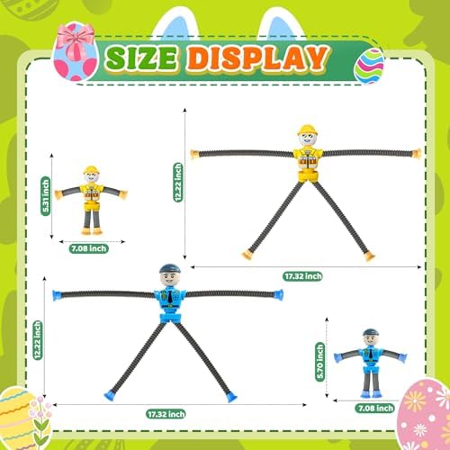 4Pcs Robot Sensory Travel Toys for Boy Toddlers Kids Year Old Ages 3 4 5 6 7 8 9, Airplane Travel Activities Suction Autistic Pop Tube Autism Fidget Toys Easter Basket Stuffer Valentine Gifts - Image 2