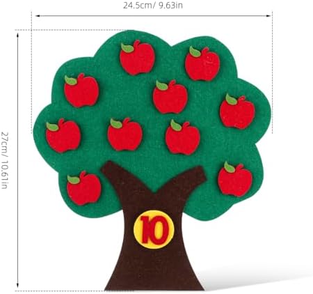 Tofficu Felt Apple Tree Math Area Toy Educational Counting Game for Toddlers Preschool Early Childhood Learning with Mini Toy Apples 10.6 Inch - Image 5