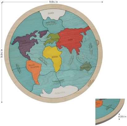 7 Continents & 5 Oceans of the Earth Wooden Jigsaw Puzzle for Kids | 21 Puzzle Pieces | Learning & Educational Toy Gift for Boys & Girls Ages 4 Years and Above - Image 2