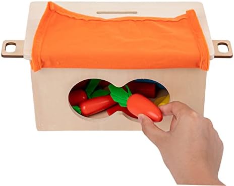Adena Montessori 4-in-1 Play Kit for Infants & Toddlers - 6-12 Months to 3 Years - Includes Coin Box, Cylinder, Carrot Drop Box & Blind Touch Perception Box - Image 5