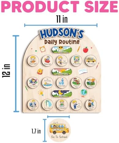 Wooden Chore Chart for Boys, Daily Routine Chart for Kids, Visual Schedule, Chore Reward Chart, Bedtime Morning Routine Chart for Toddlers (05) - Image 4