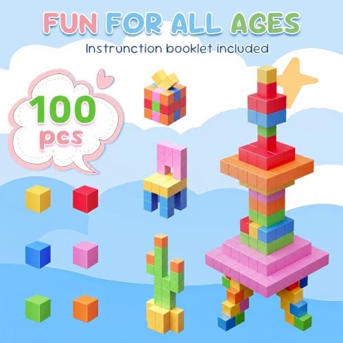 100PCS Magnetic Building Blocks, Sensory Square Construction Set, Ages 3+ - Image 3