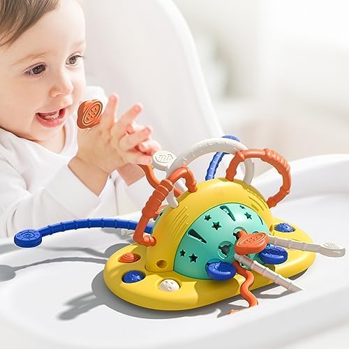VoMii High Chair Toys with Suction Cup, Montessori Sensory Toys for 1 Year Old Fine Motor Skills,Food Grade Silicone Activity Gift for Baby Infant Toddlers by vomii
