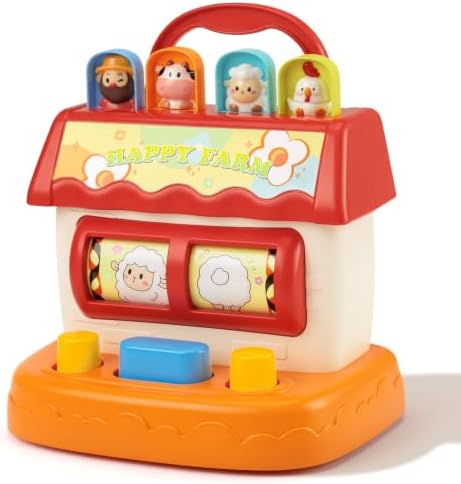 Montessori Baby Toys for 18Months, Interactive Pop Farm Animal Up Toys by WelcometoBLFFUN