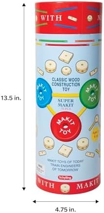 Schylling MKT Super Makit Classic Wood Construction Toy, 3+ years, 70-Pieces (1 EA) - Image 5