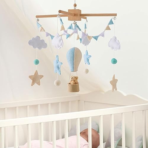predolo Baby Crib Mobile, Felt Ball Wind Chimes Hanging Decoration, Nursery Decor, Montessori Baby Bedroom Ceiling Wind Chime for Infant Boys Girls, Style A - Image 4
